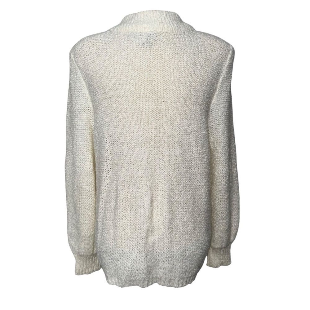 Cozy Grandma Style Solid White Women's Button Up Cardigan Sweater size L pockets - Picture 9 of 10